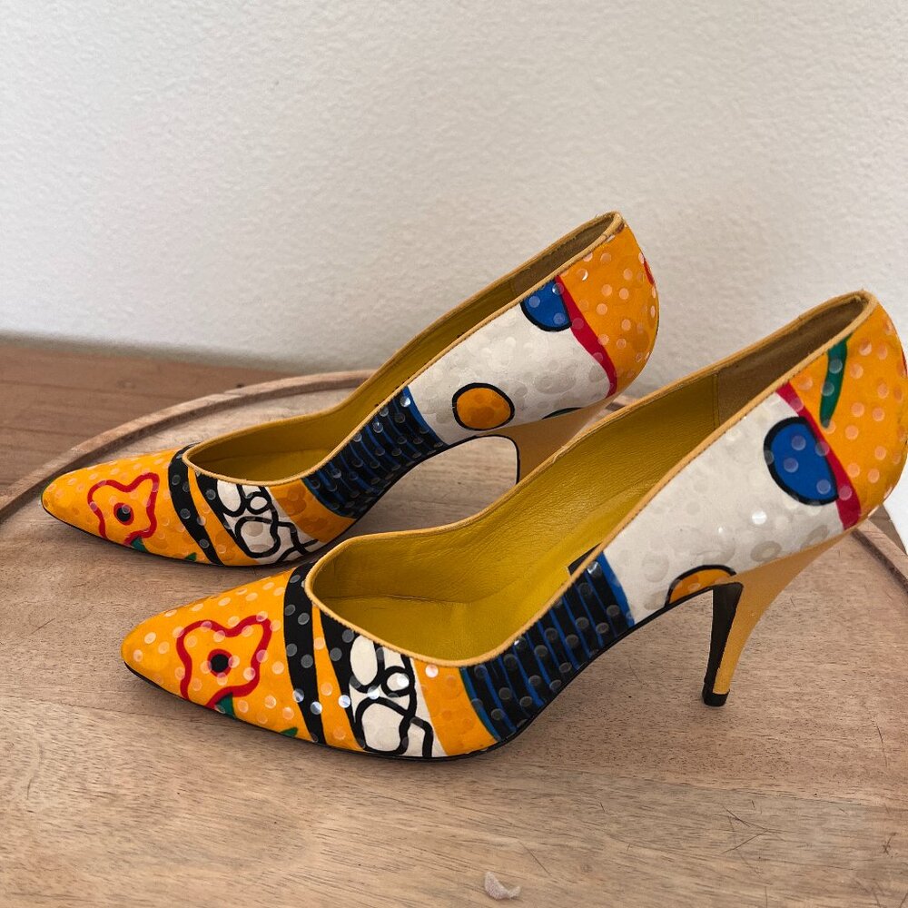 80's Stuart Weitzman Artsy Pumps - Heels - Size 8.5